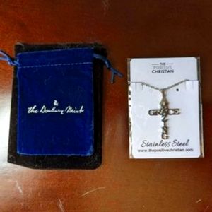 Stainless Steel Amazing Grace Cross Necklace